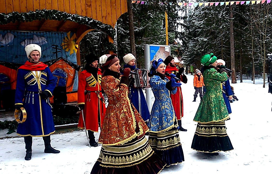 казачий ансамбль, фольклорный ансамбль, народный ансамбль,народный коллектив, рождество, колядки, щедровки, уличные гулянья, ансамбль русская воля, москва